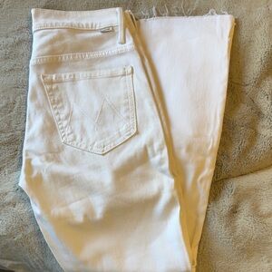 MOTHER Women's Off-White Straight Leg Jeans